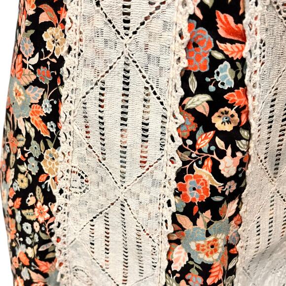 Vintage Sassy Lassy Womens Floral Dress Maxi Prairie Black Cottagecore 70s - Picture 7 of 10